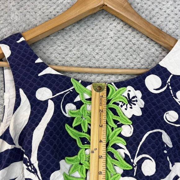 Lilly Pulitzer Blue Johnny B Green Appliqué Front Delia Shift Dress  Sz 0 XS - Picture 2 of 15